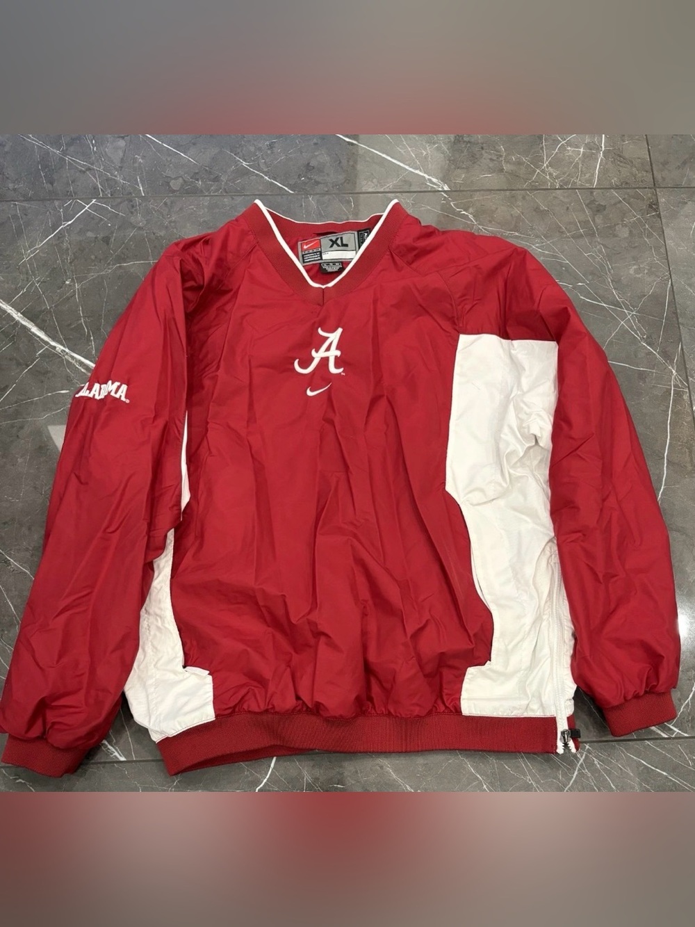Vintage Nike Team Alabama Crimson Tide Center Swoosh Windbreaker Pullover Red XL